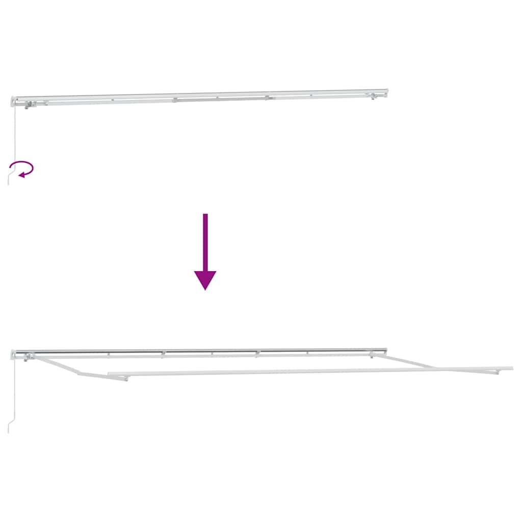 Markise Weiß 6 × 3,5 m Metall